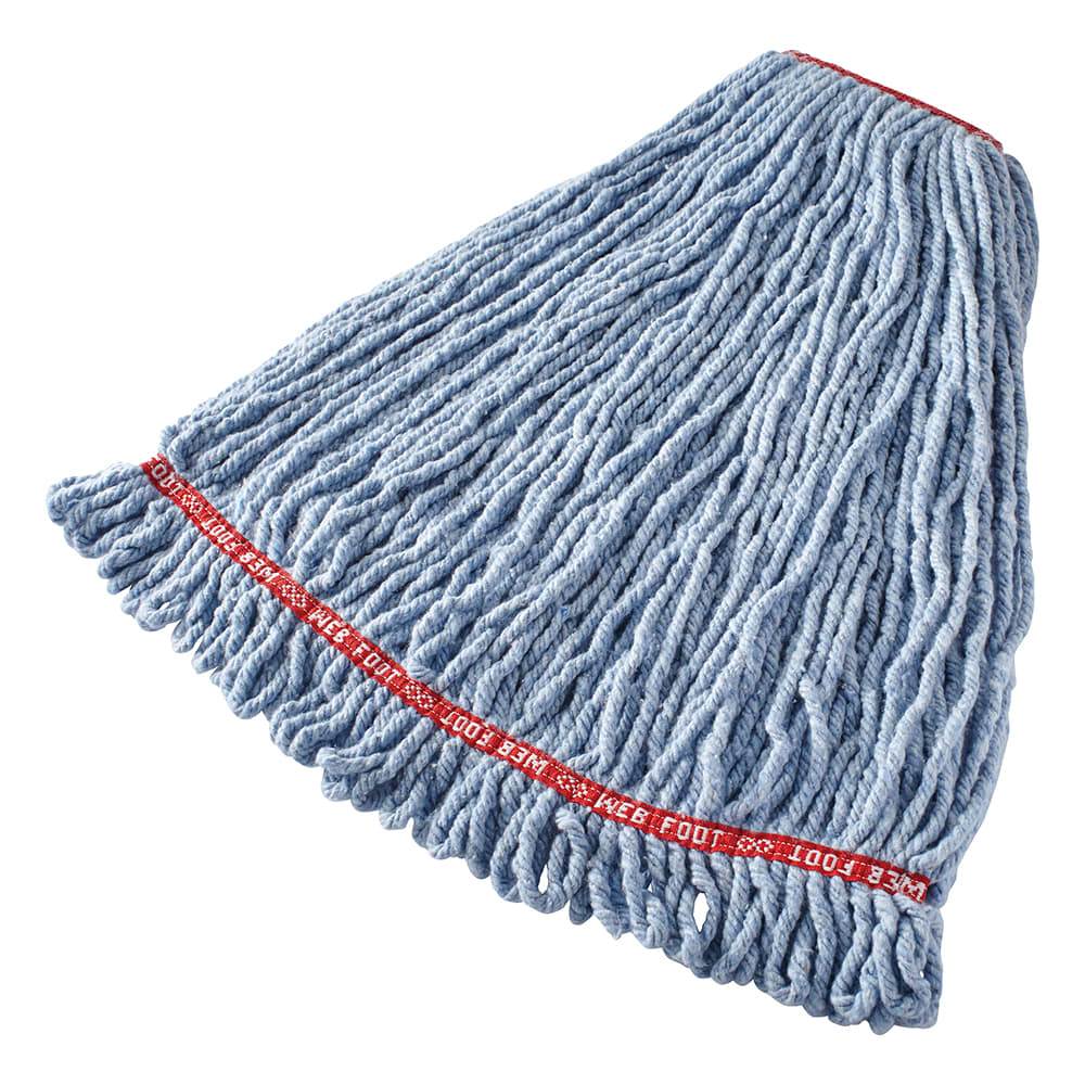 007-FGA21306BL00 Large Wet Mop Head - 1" Headband, 4 Ply Cotton/Synthetic Blend, Blue