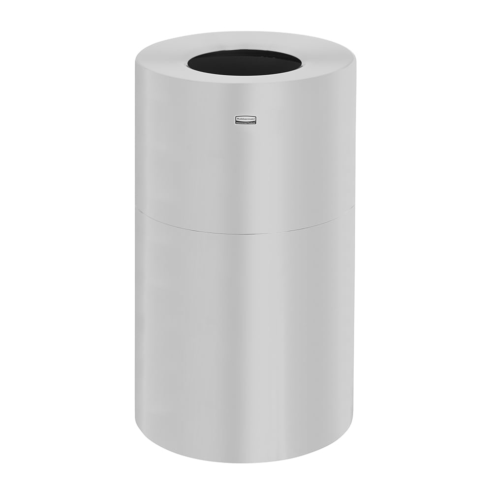 007-FGAOT35SA 35 gal Indoor Decorative Trash Can - Metal, Satin Aluminum