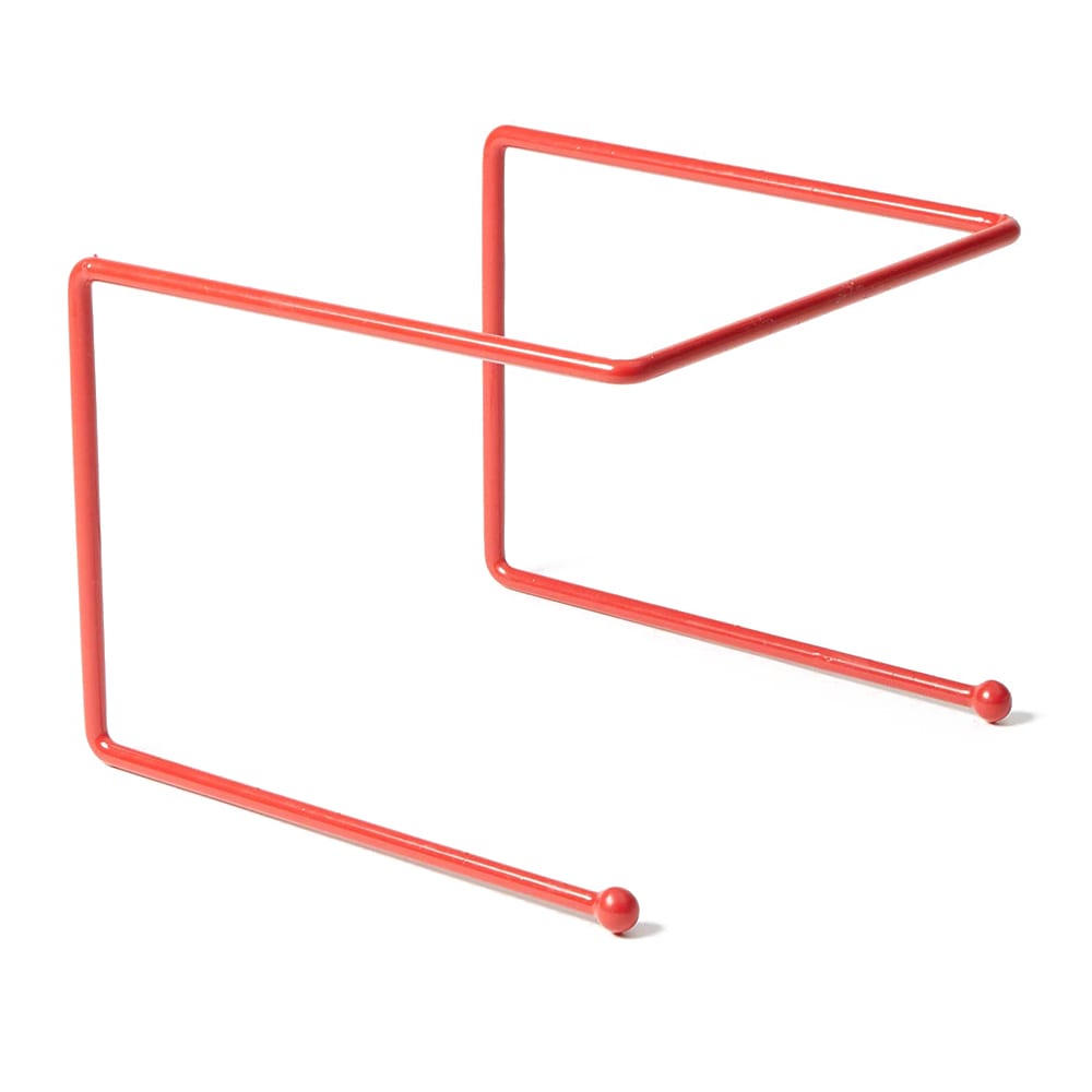166-RSR307 12" Square Pizza Stand - 7"H, Rubberized Steel, Red