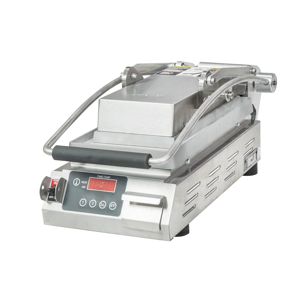 062-GR10TB Single Commercial Panini Press w/ Aluminum Smooth Plates, 208-240v/1ph