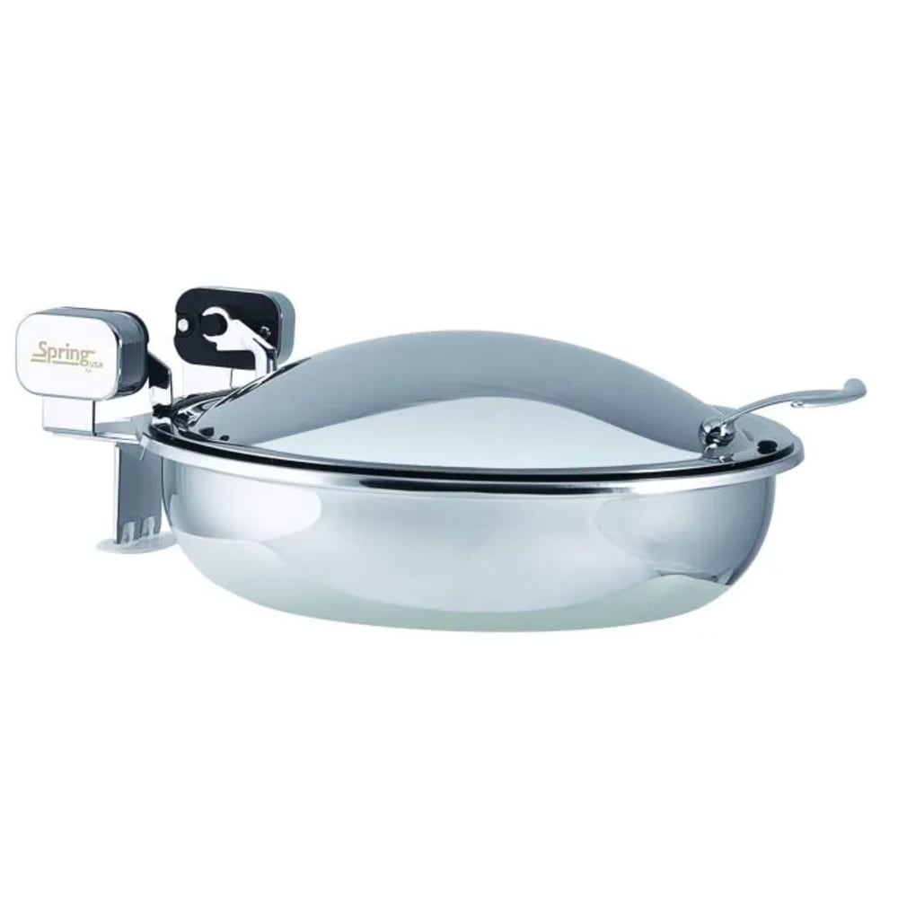Spring USA 2372-6/36 4 qt Round Sauteuse Chafer - Induction Ready, Stainless w/ Chrome-Plated Accents