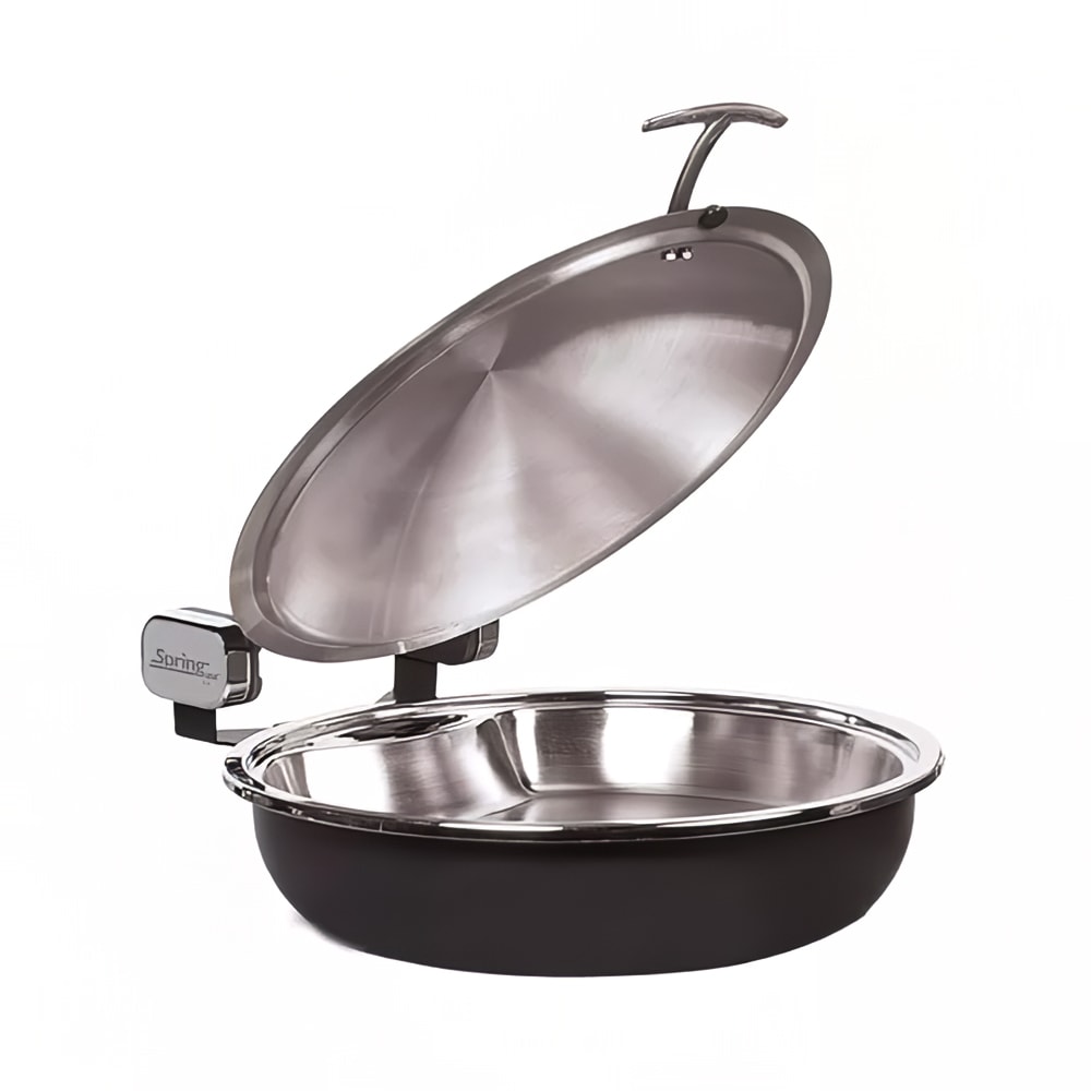 Spring USA 2382-88/36 15 1/4" Steel Sauteuse Pan - Induction Ready, Titanium w/ Black Pearl Accents