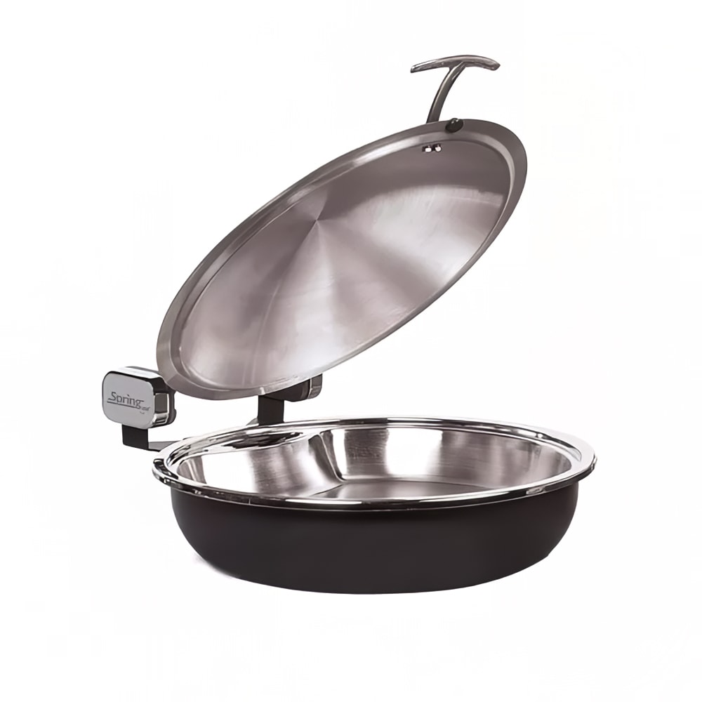 Spring USA 2382-897/36 15 1/4" Steel Sauteuse Pan - Induction Ready, Titanium w/ Gold Accents