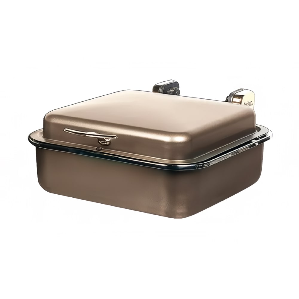 Spring USA 2384-587 6 qt Rectangular Induction Chafer - Solid Top, Bronze w/ Black Pearl Accents