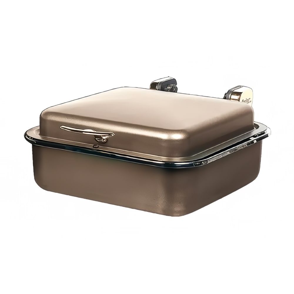 Spring USA 2384-597 6 qt Rectangular Induction Chafer - Solid Top, Bronze w/ Gold Accents