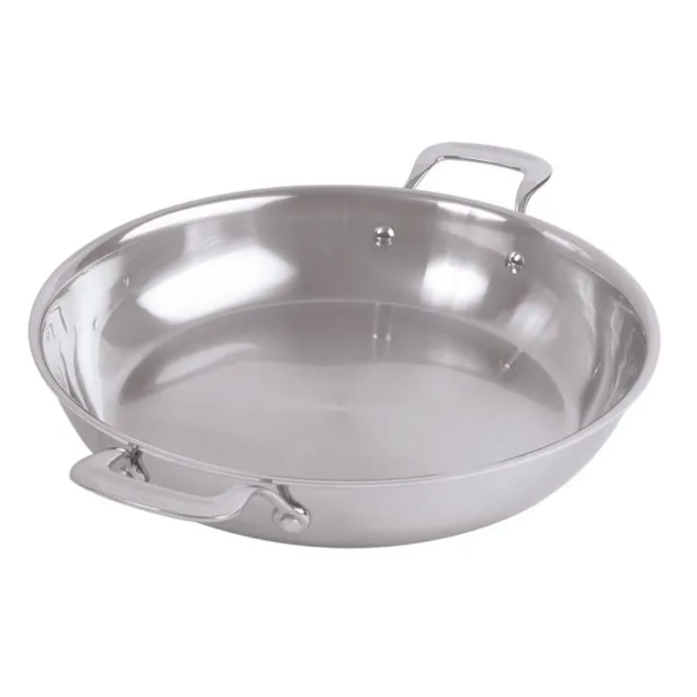 Spring USA 8456-60/30 12" Round Gratin Pan - Induction Ready, Stainless w/ Aluminum Core