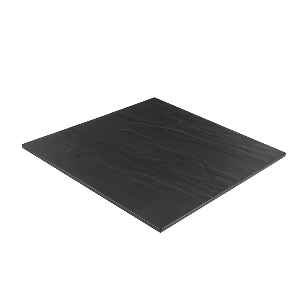 166-FSLT14 14 1/2" Square Endurance Platter - Melamine, Faux Slate