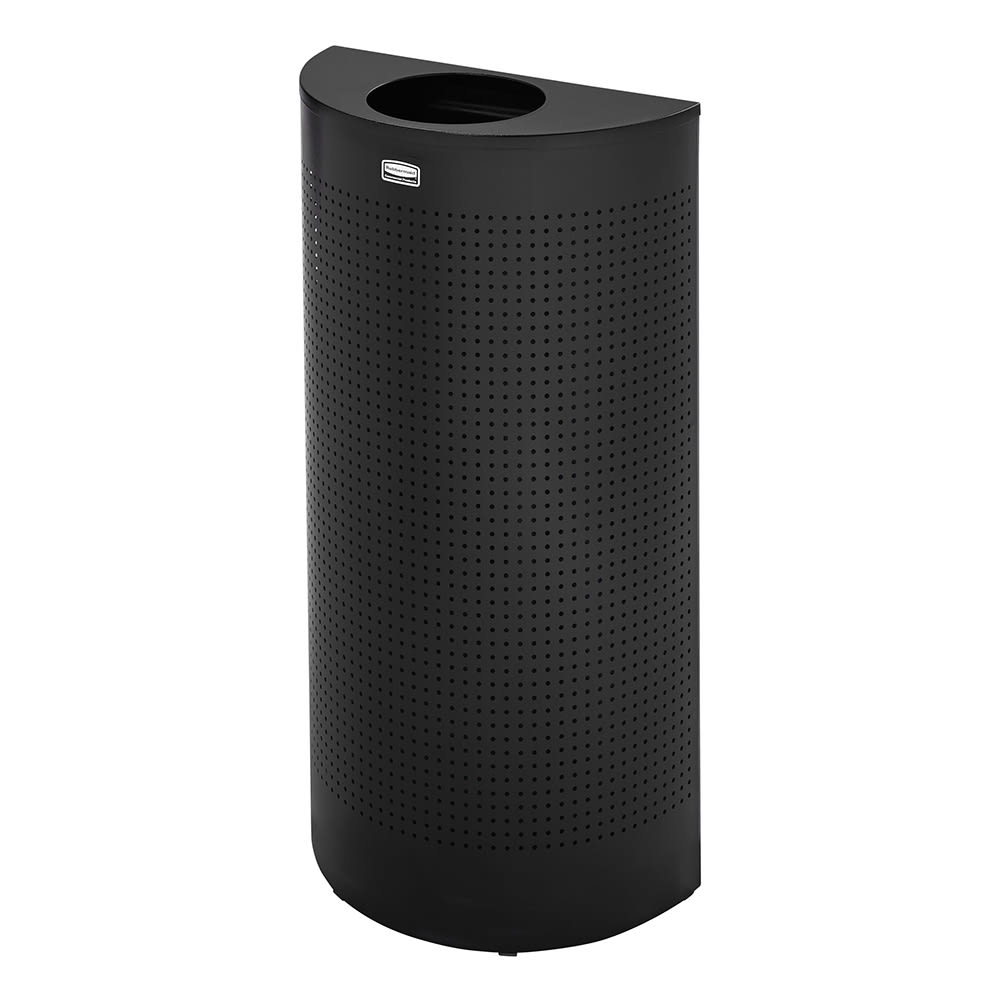 007-SH12EPLTBK 12 gal Indoor Decorative Trash Can - Metal, Black