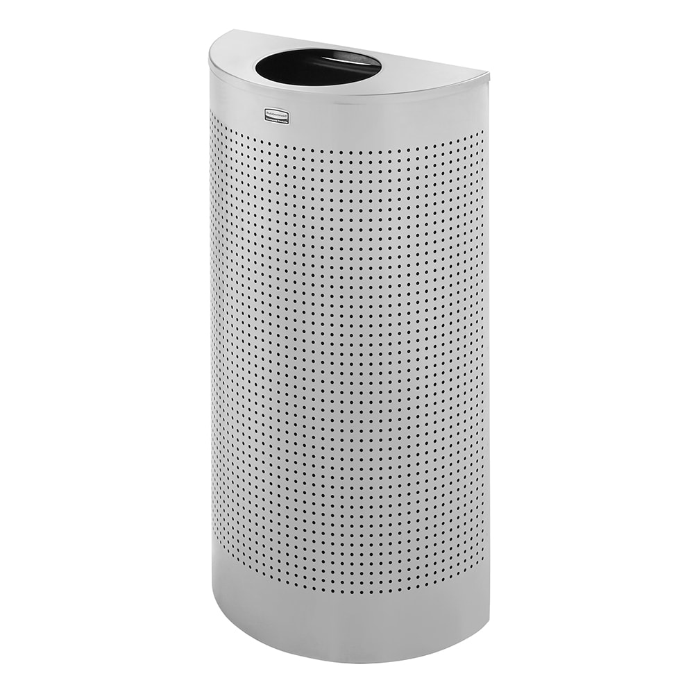 007-SH12EPLSM 12 gal Indoor Decorative Trash Can - Metal, Silver