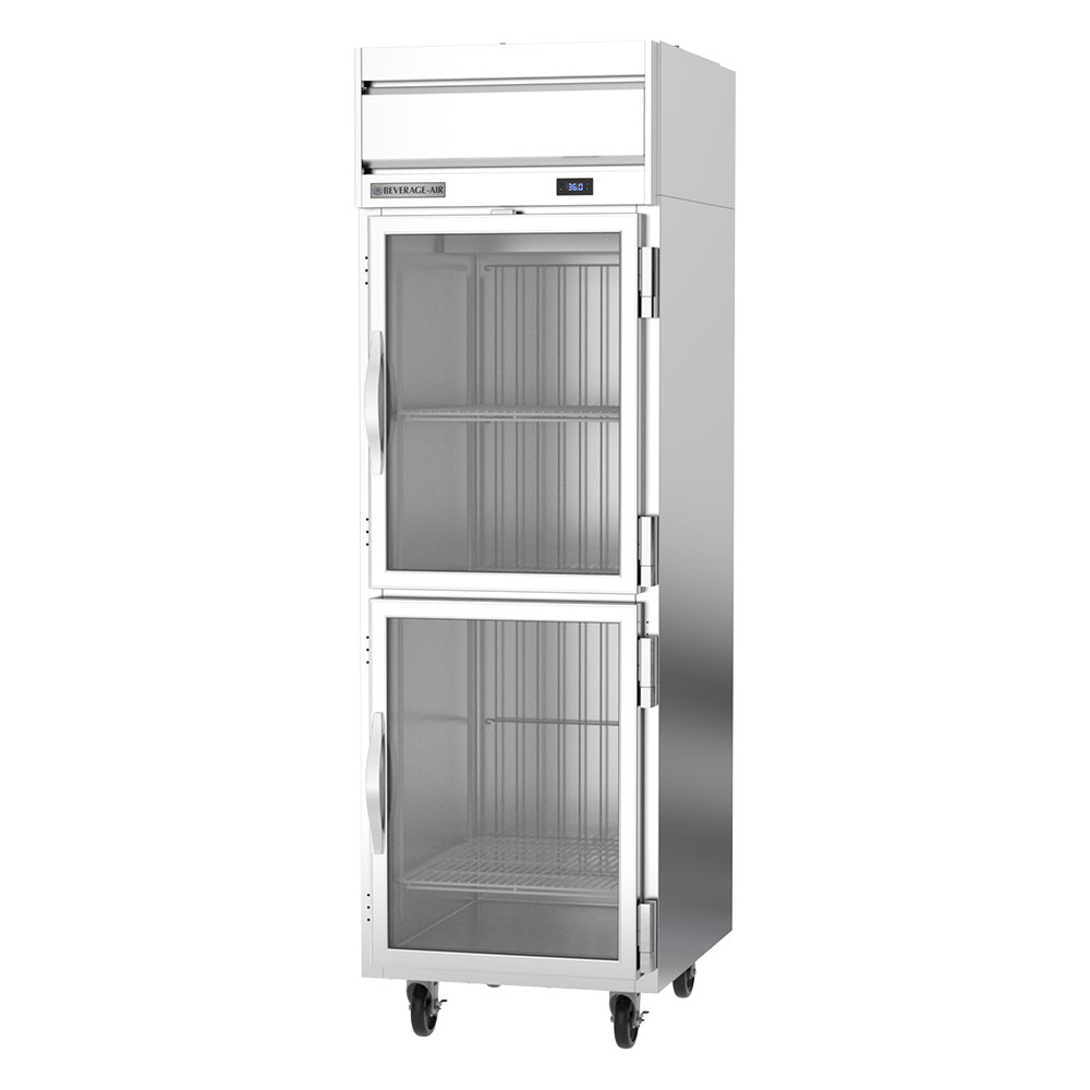 118-HRPS1HC1HG 26" One Section Reach In Refrigerator, (2) Right Hinge Glass Doors, 115v