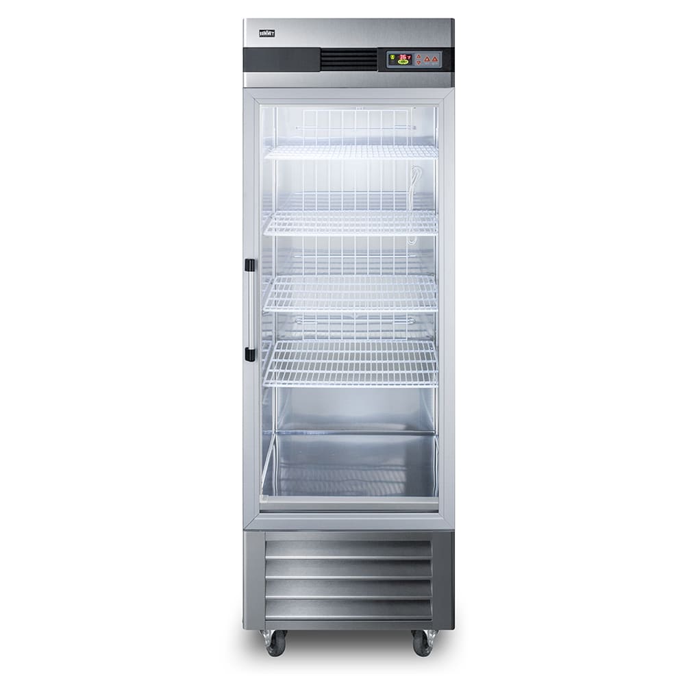 162-SCR23SSG 28" One Section Reach In Refrigerator, (1) Right Hinge Glass Door, 115v