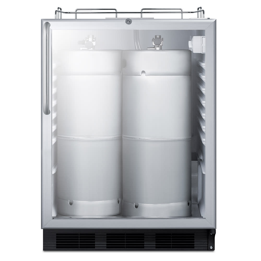 162-SBC56GBINKCSSADA 23 3/8" Kegerator Beer Dispenser w/ (2) Keg Capacity - No Tap Kit, Stai...