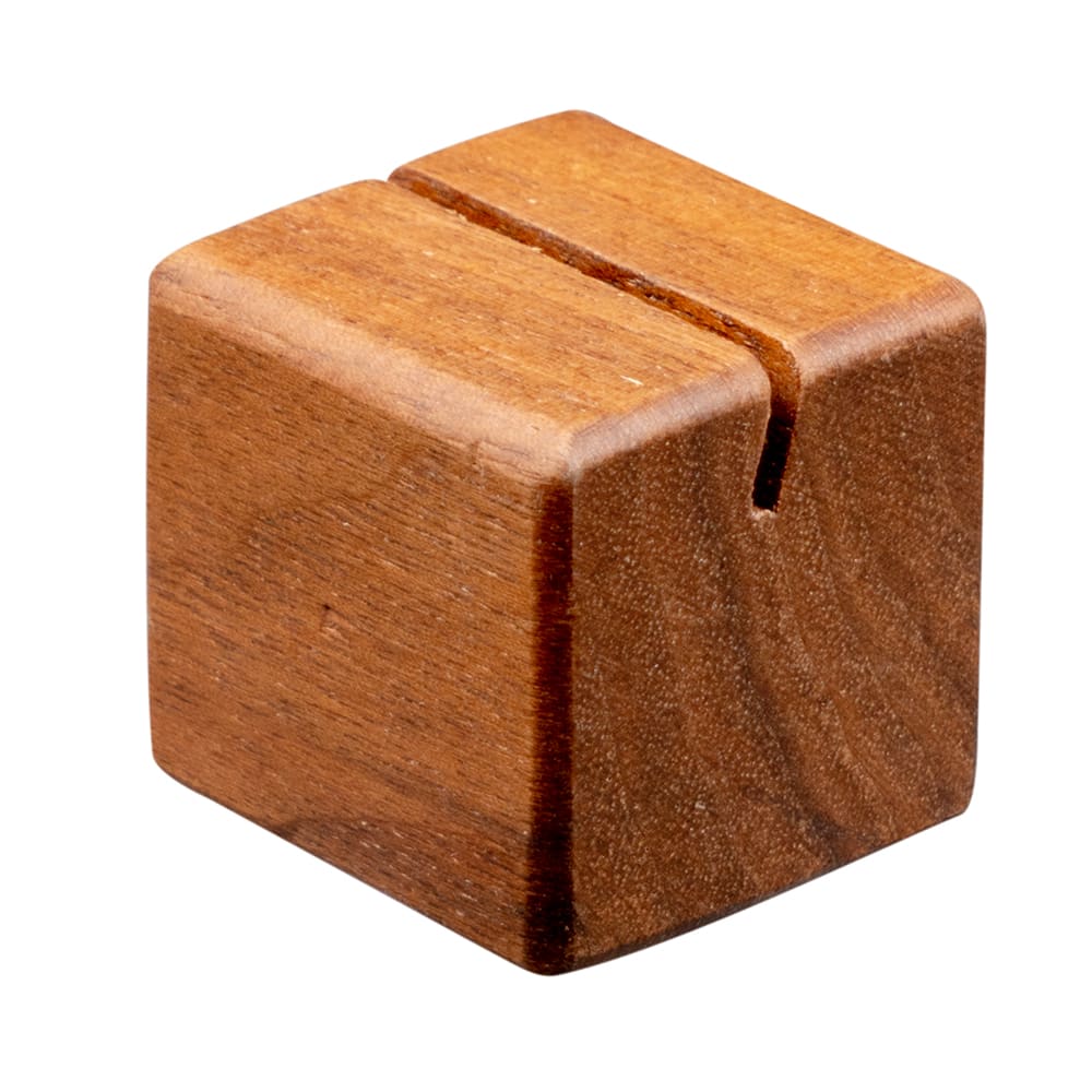 166-SWCH 1 1/8" Square Wood Card Holder - Walnut Finish