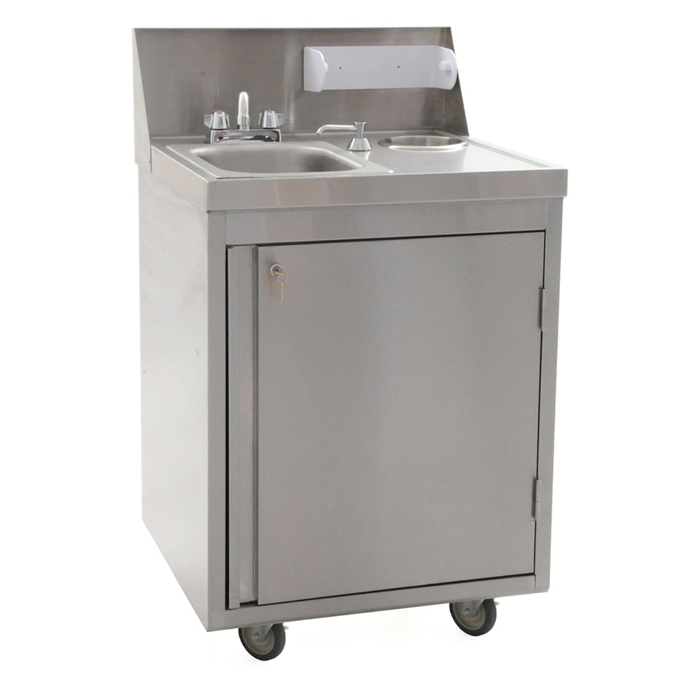 241-PHSSH 44 3/4"H Portable Sink w/ 5"D Bowl, Hot Water