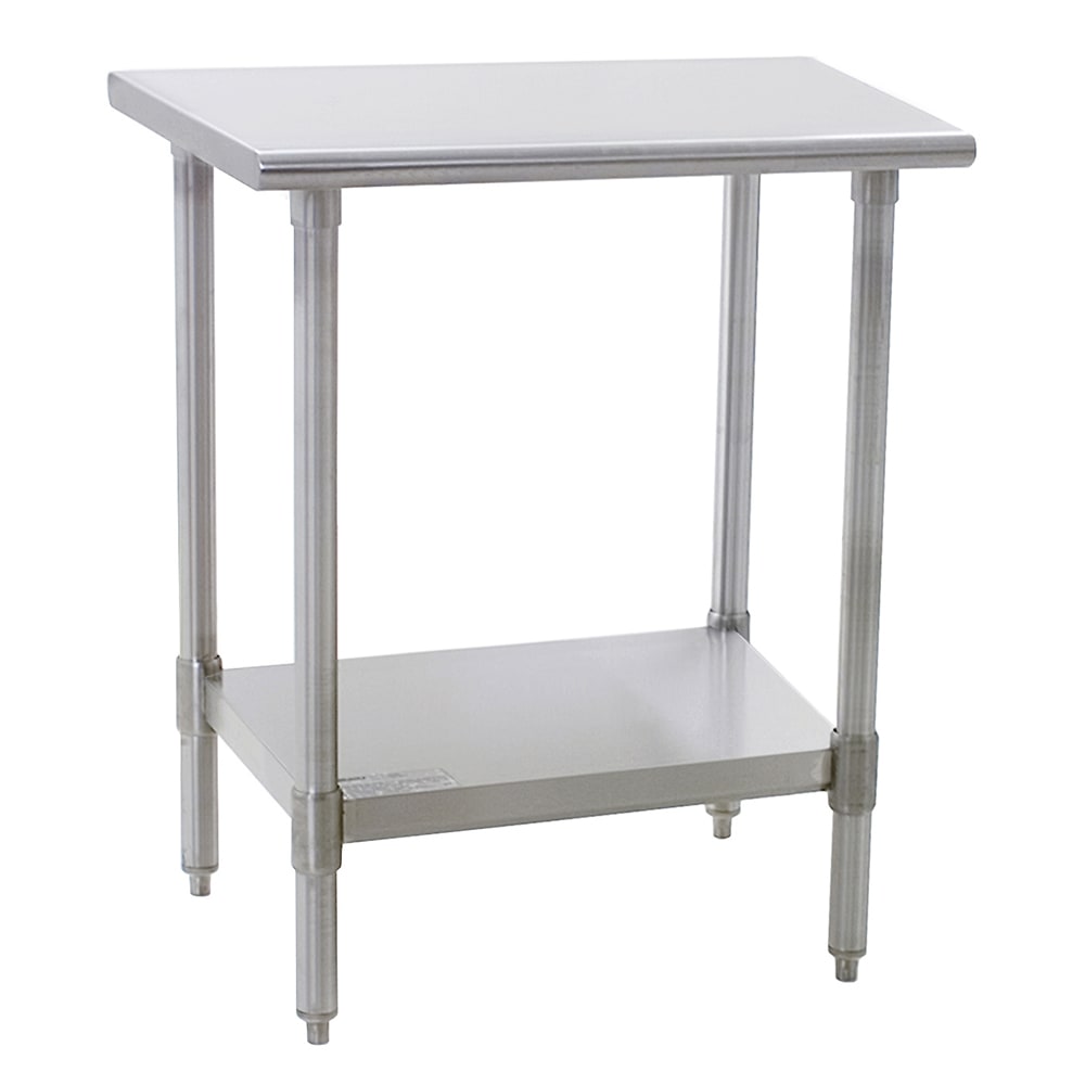 241-T2430B 30" 16 ga Work Table w/ Undershelf & 430 Series Stainless Flat Top