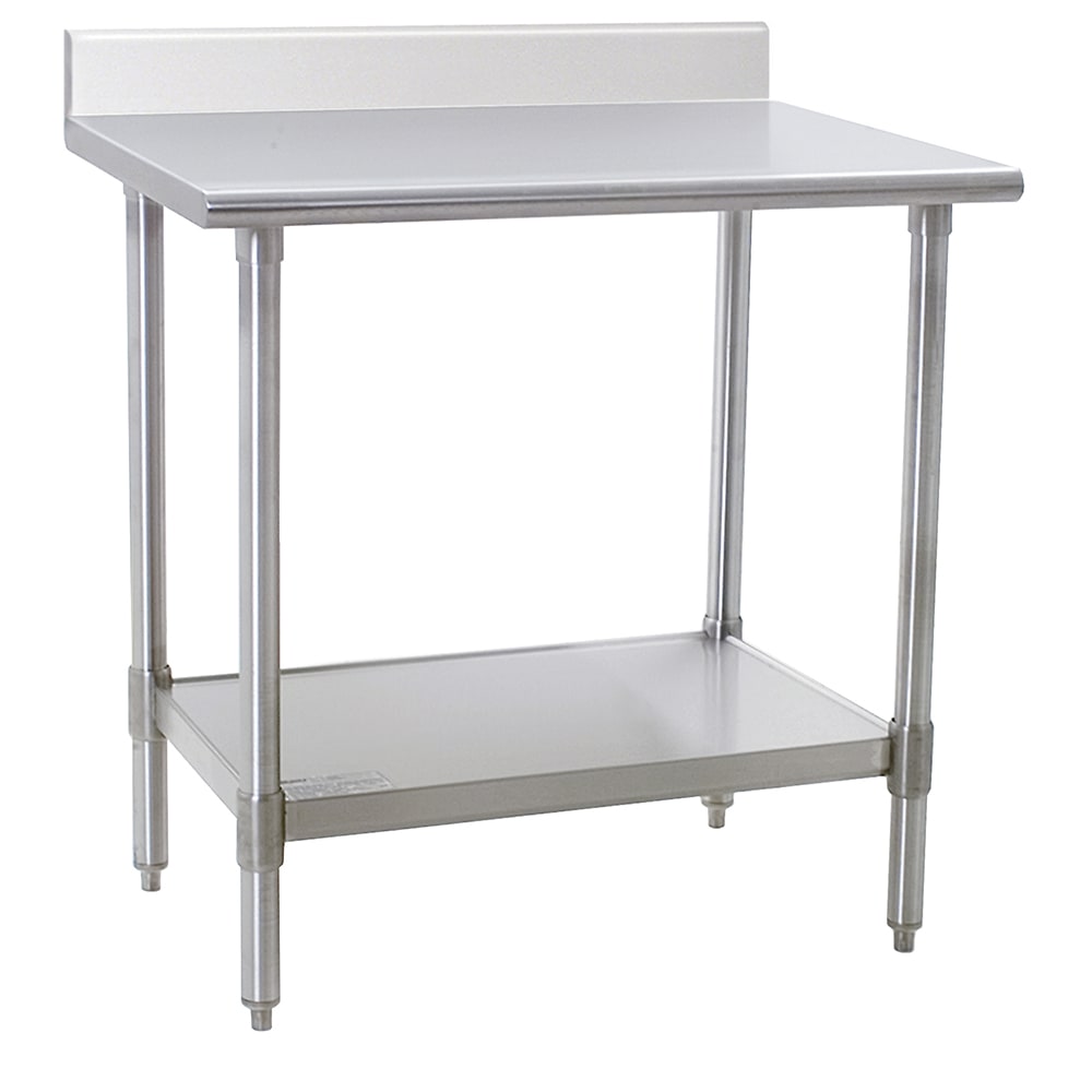 241-T2436SEBBS 36" 14 ga Work Table w/ Undershelf & 300 Series Stainless Top, 4 1/2&quot...