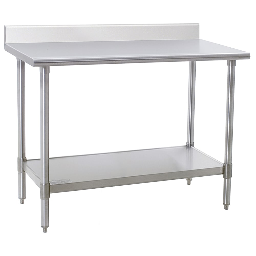241-T2448SEBBS 48" 14 ga Work Table w/ Undershelf & 300 Series Stainless Top, 4 1/2&quot...
