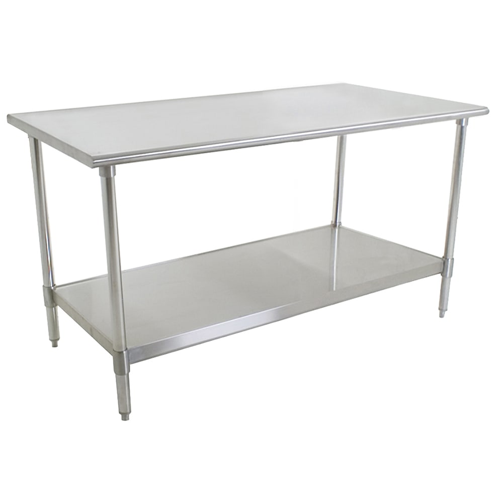 241-T3060SB 60" 16 ga Work Table w/ Undershelf & 430 Series Stainless Flat Top