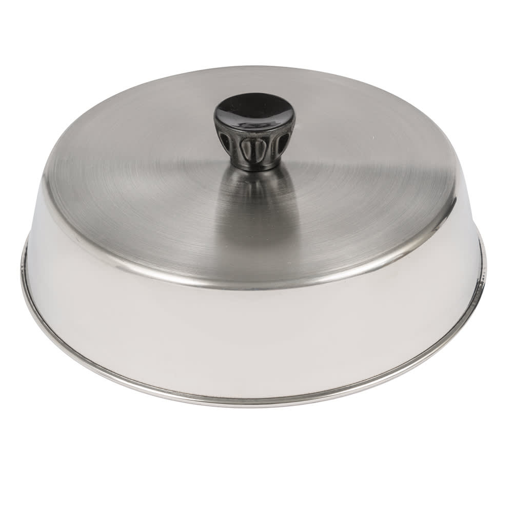 166-BA840S 8 3/8" Basting Cover w/ Bakelite Knob, Black, Stainless