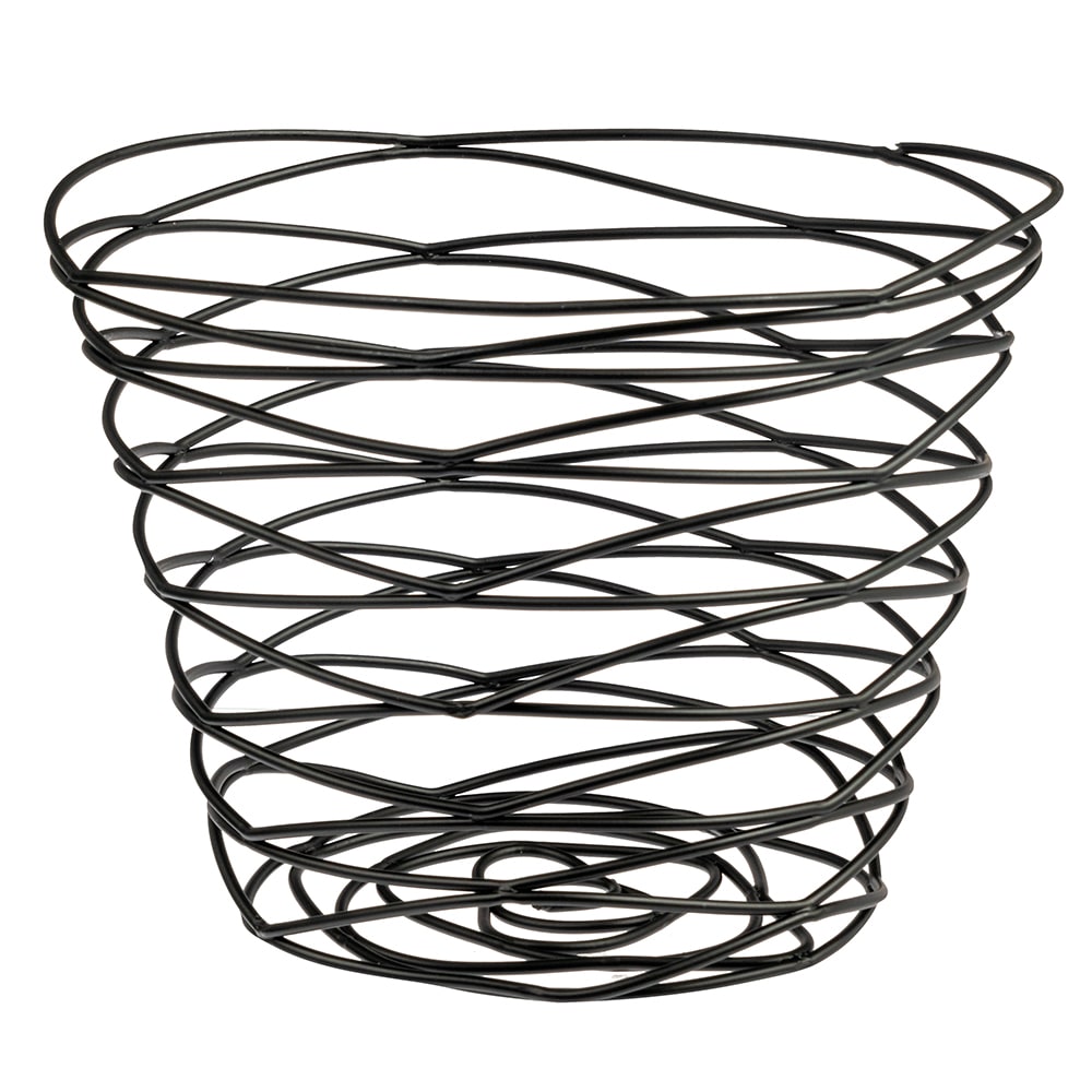 166-FRUB9 7" Round Wire Basket, Black