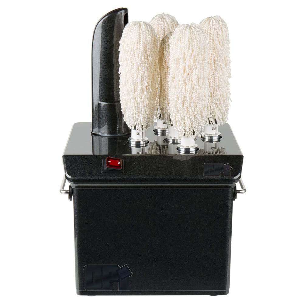 227-GP5BLACK 5 Brush Stemware Dryer/Polisher - (400) Glasses/hr, Black, 110v