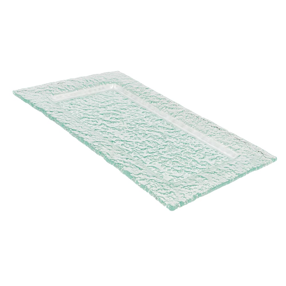 166-BG1911 19" x 11" Rectangular Platter - Bubble Glass, Green