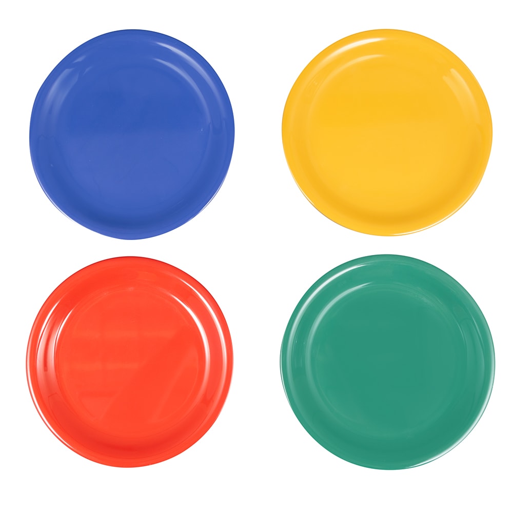 284-NP6MIX 6 1/2" Round Melamine Dessert Plate, Assorted Colors