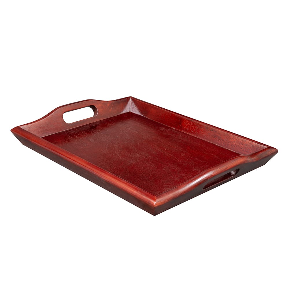 284-RST1814M Room Service Tray, 19" x 14 1/4", Hardwood, Mahogany