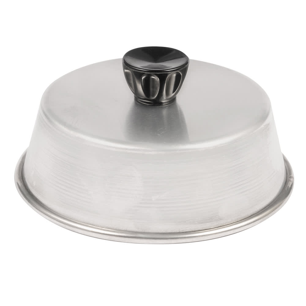 166-BA640A 6" Basting Cover w/ Bakelite Knob, Black, Aluminum