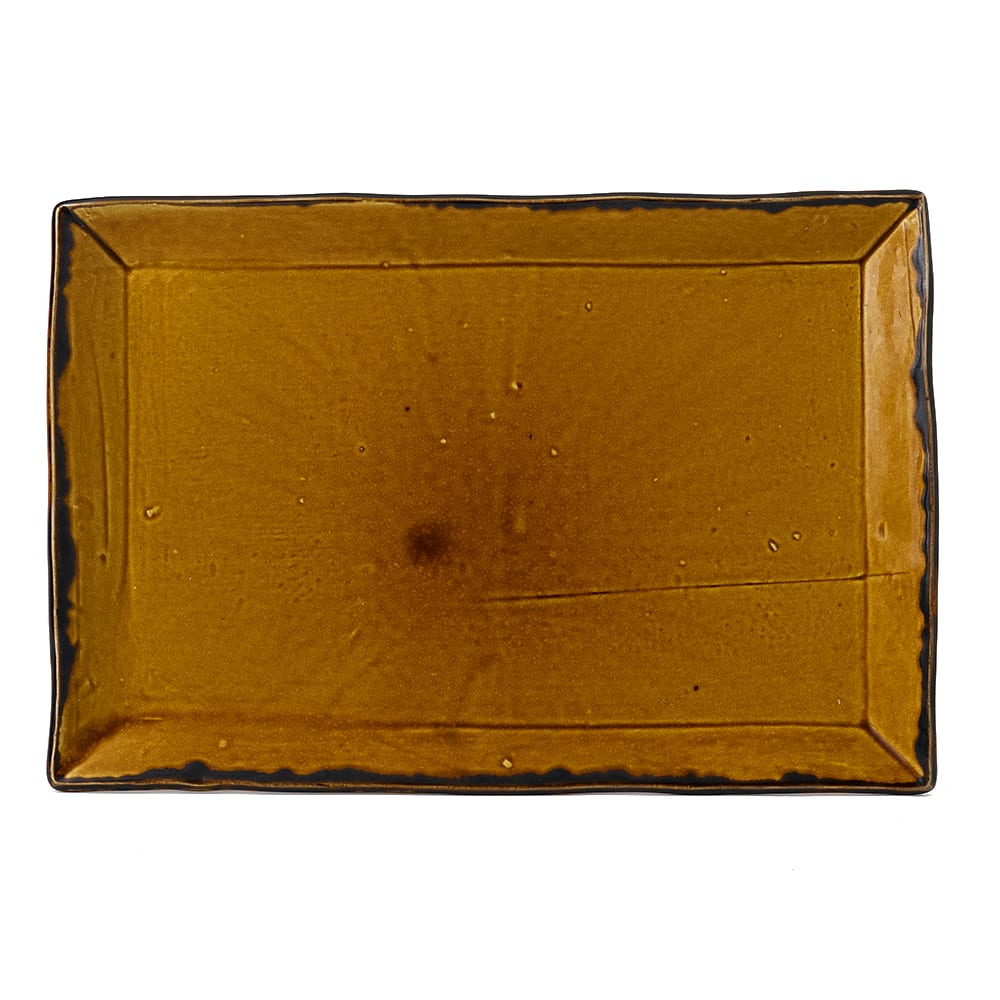 245-HB001 Rectangular Harvest Tray - 11 1/4" x 7 1/2", Ceramic, Brown