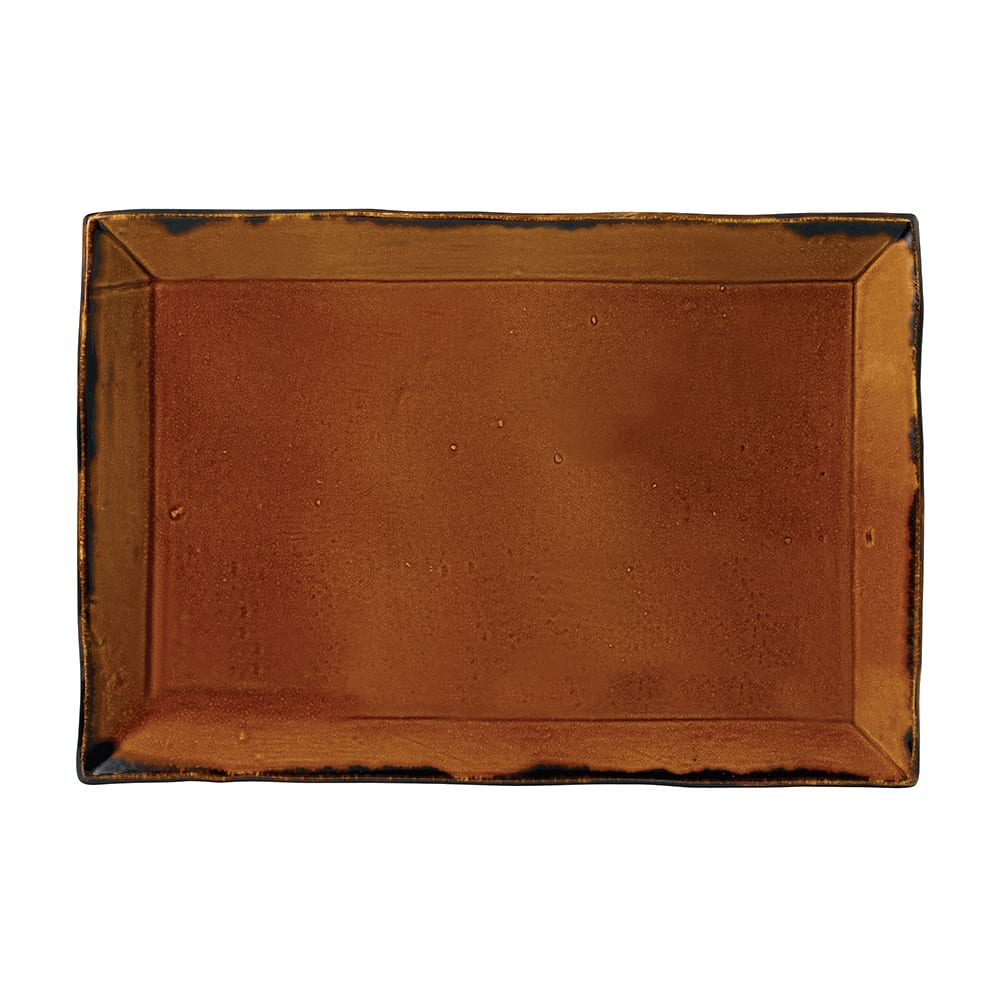245-HB002 Rectangular Harvest Tray - 13 1/4" x 9", Ceramic, Brown