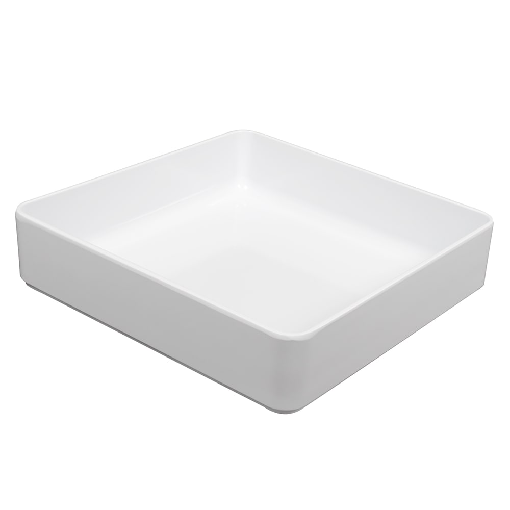 284-ML85W 5 7/10 qt Square Melamine Serving Bowl, White