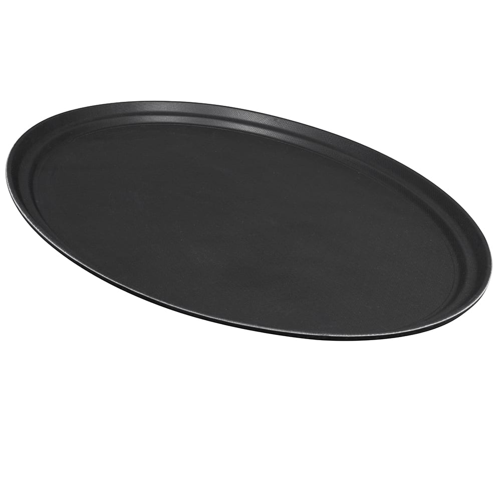 284-NS2700BK Oval Serving Tray, 27" x 22", Melamine, Black