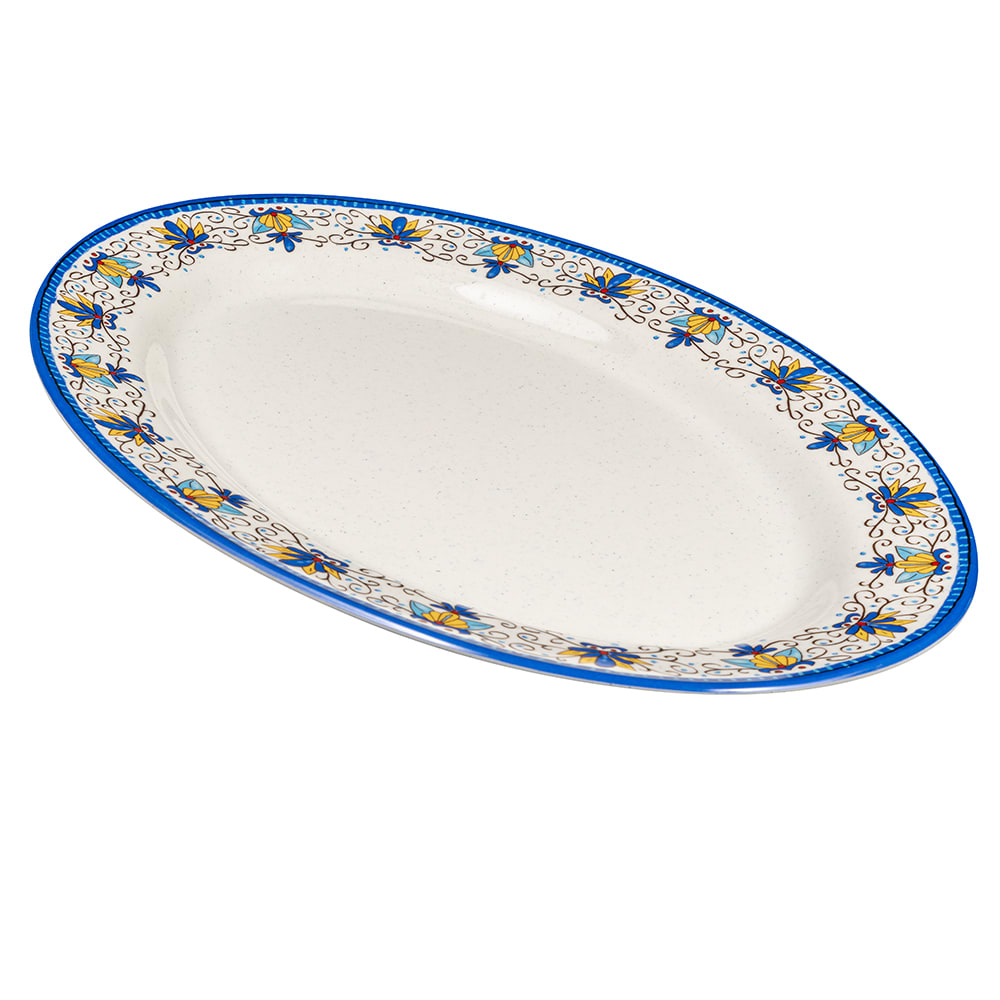 284-OP618SL 18" x 13 1/2" Oval Santa Lucia Platter - Melamine, White