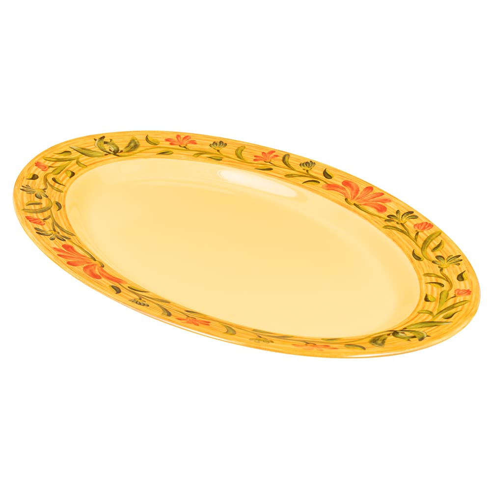 284-OP621V 21" x 15" Oval Venetian Platter - Melamine, Yellow