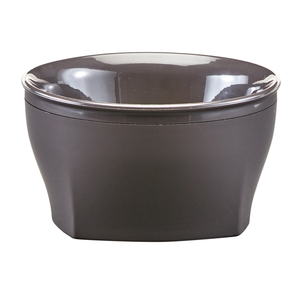 144-MDSHB9485 9 oz Round Harbor Collection Bowl - Plastic, Smoked Metal