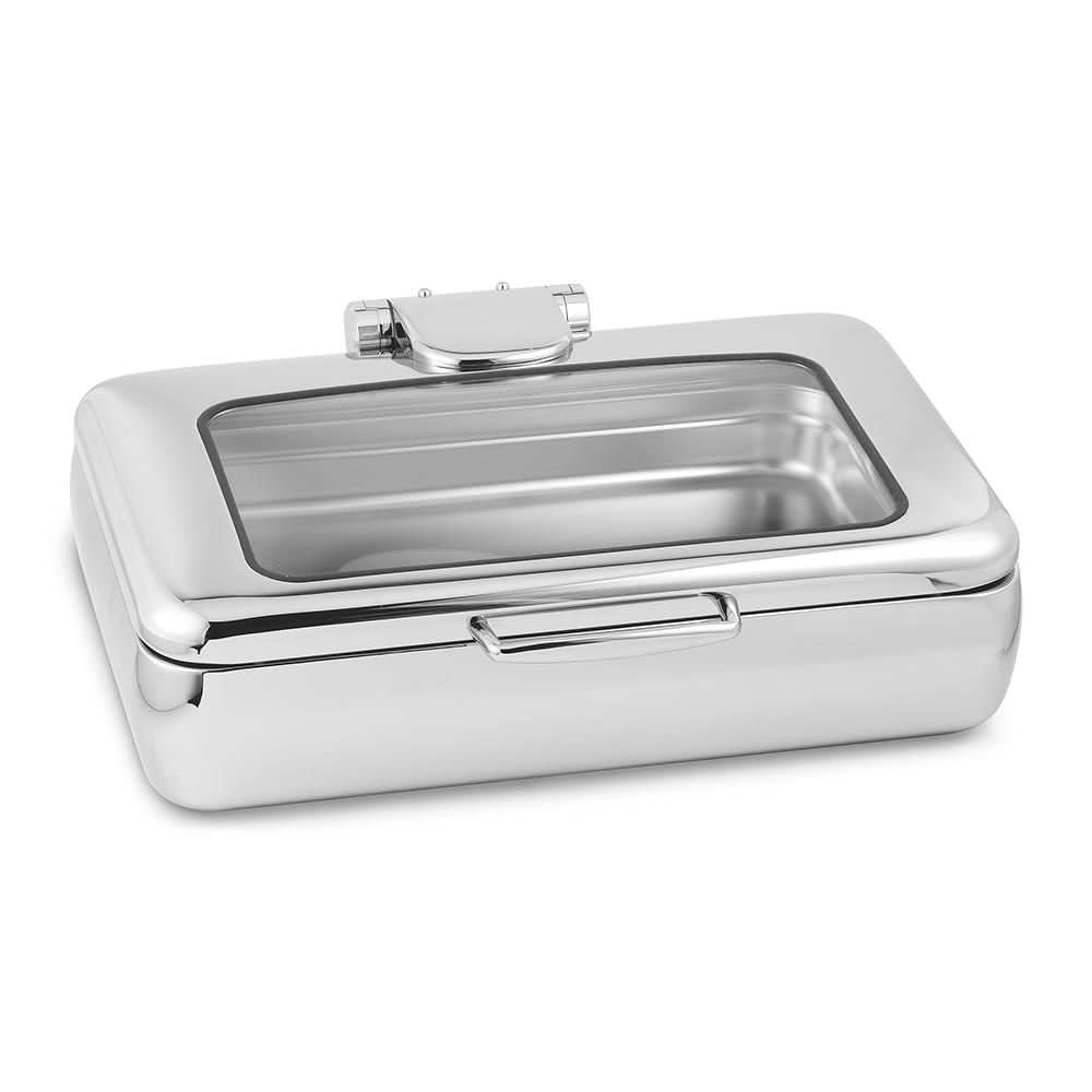 Eastern Tabletop 3995G 8 qt Rectangular Induction Chafing Dish w/ Hinged Lid, Stainless Steel