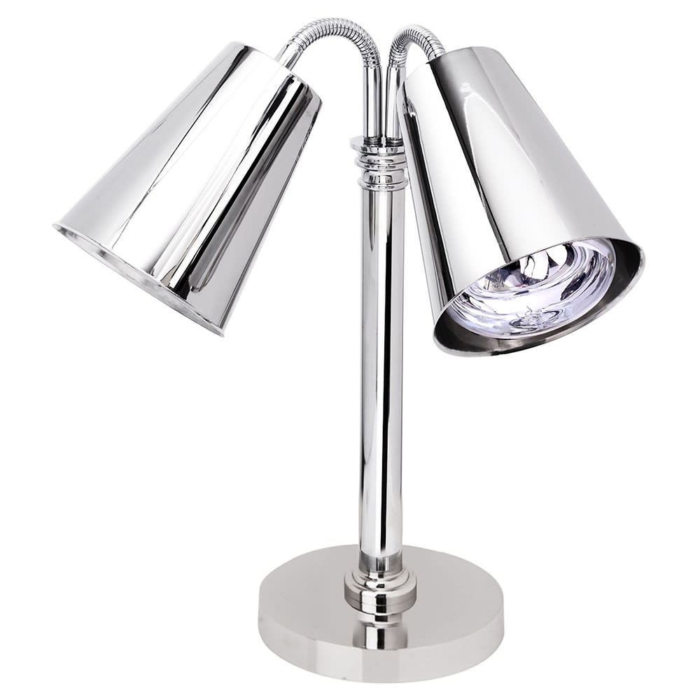 969-9682 2 Bulb Heat Lamp w/ Flexible Arm - Stainless Steel, 120v