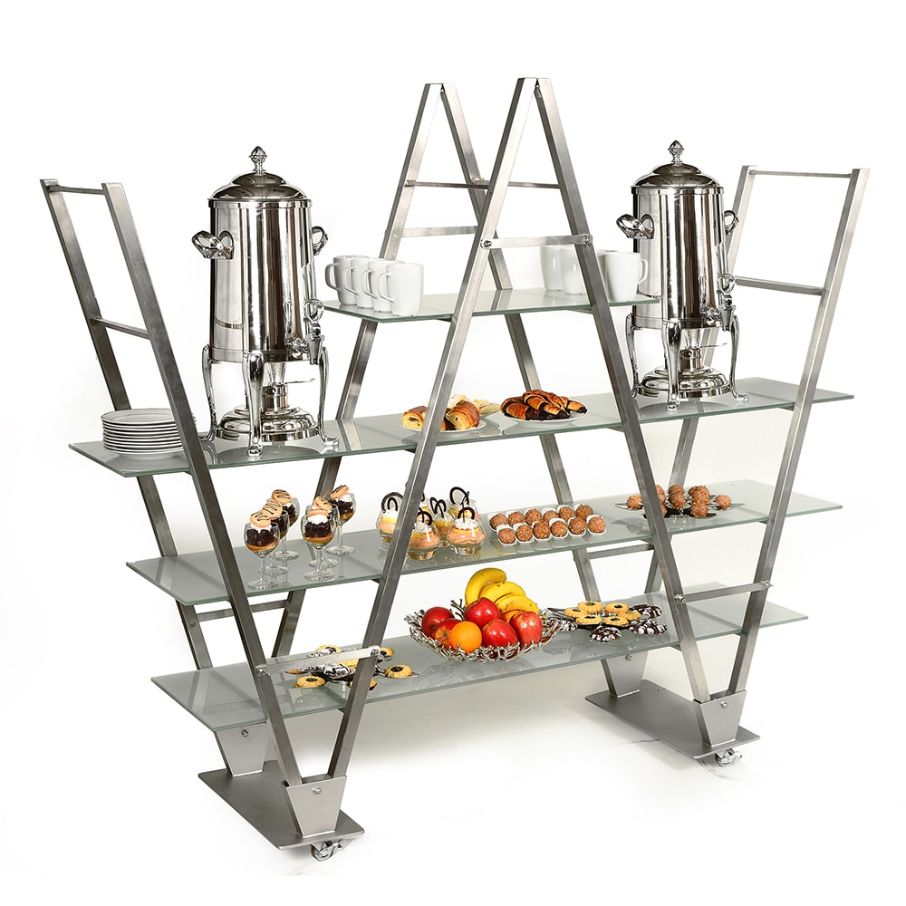 969-ST1770 Mobile Buffet Display Tower w/ (5) Levels - 85"L x 19"W x 68"H, Stainle...