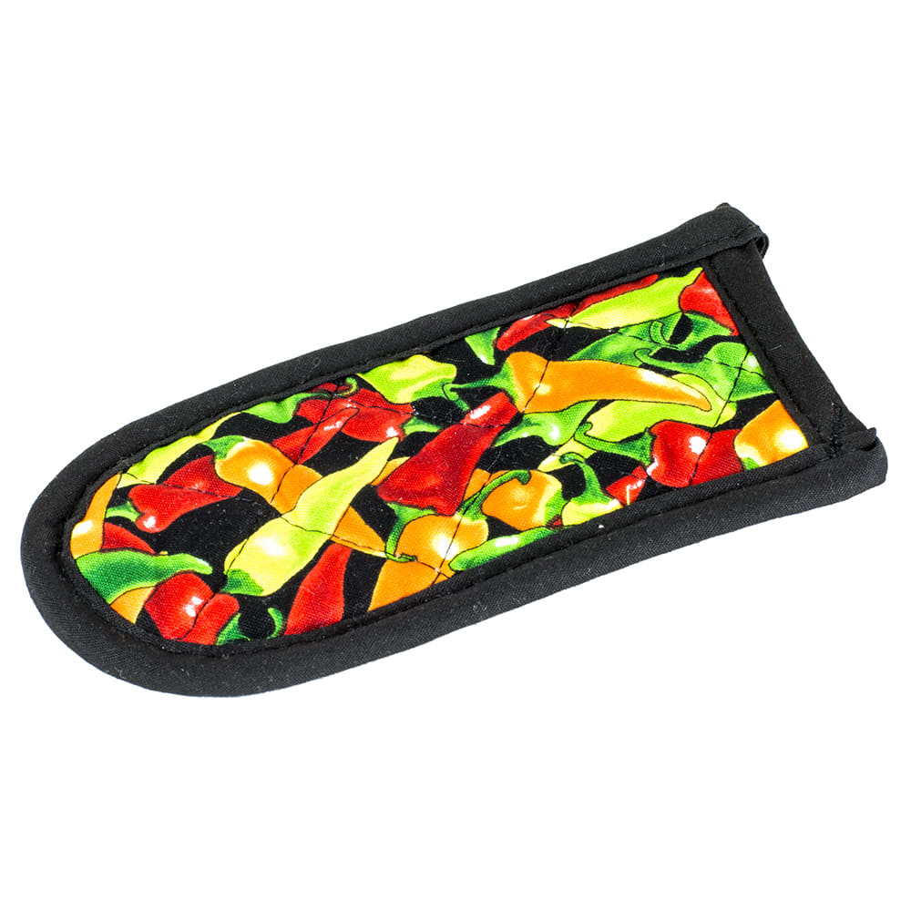 261-HH12 Hot Handle Mitt w/ Silicon Lining & Multi-Pepper Design on Black