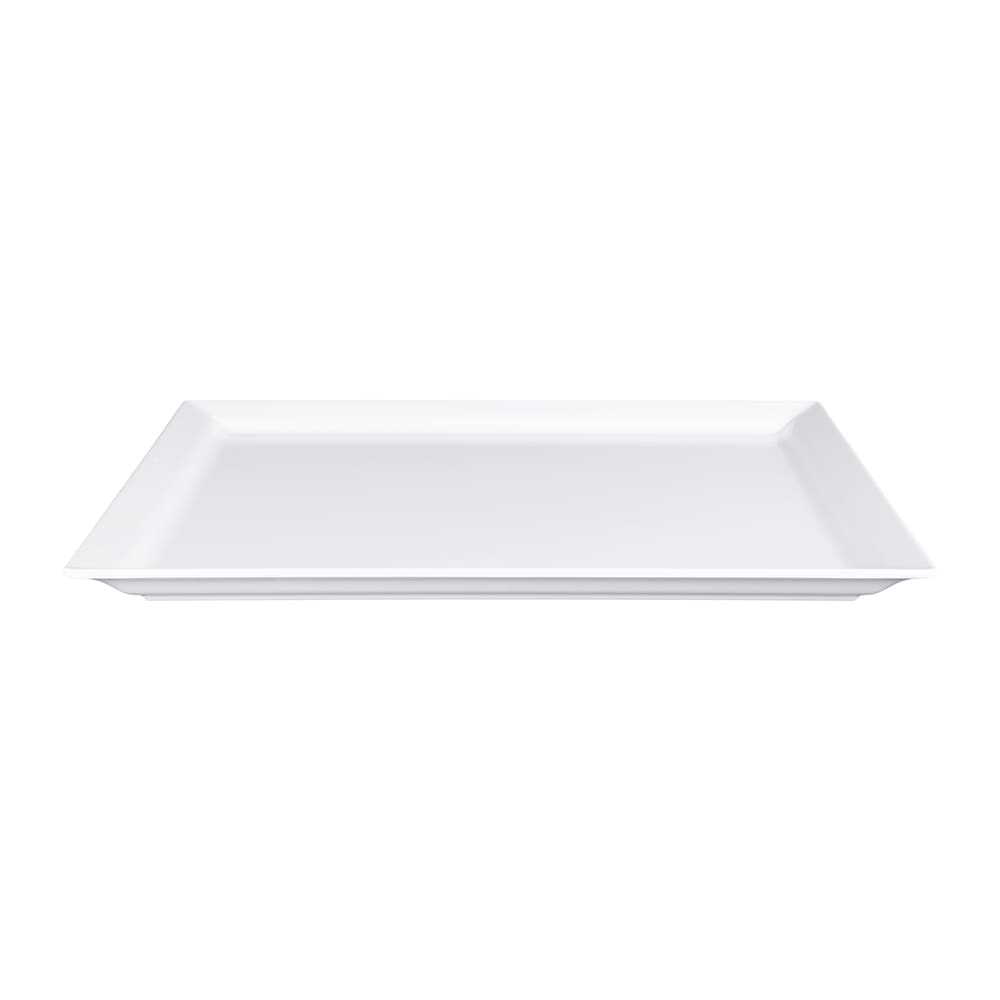 701-M1412W 14 3/4" x 12 3/4" Rectangular Vogue Platter - Melamine, White