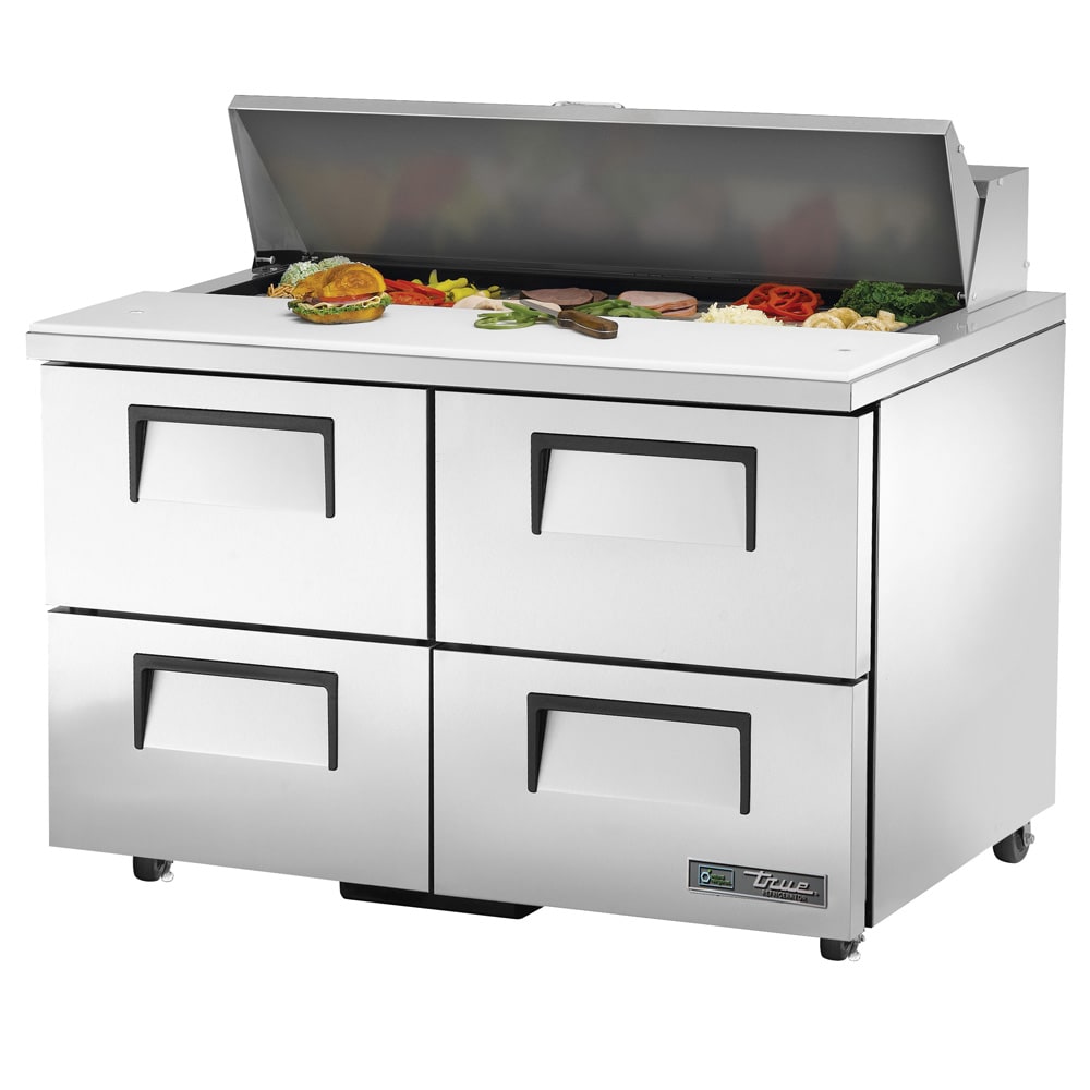 598-TSSU4812D4 48" TSSU Series Sandwich/Salad Prep Table w/ Refrigerated Base, 115v