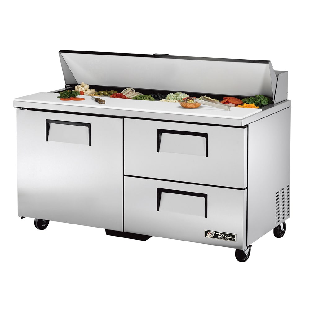 598-TSSU6016D2 60" TSSU Series Sandwich/Salad Prep Table w/ Refrigerated Base, 115v