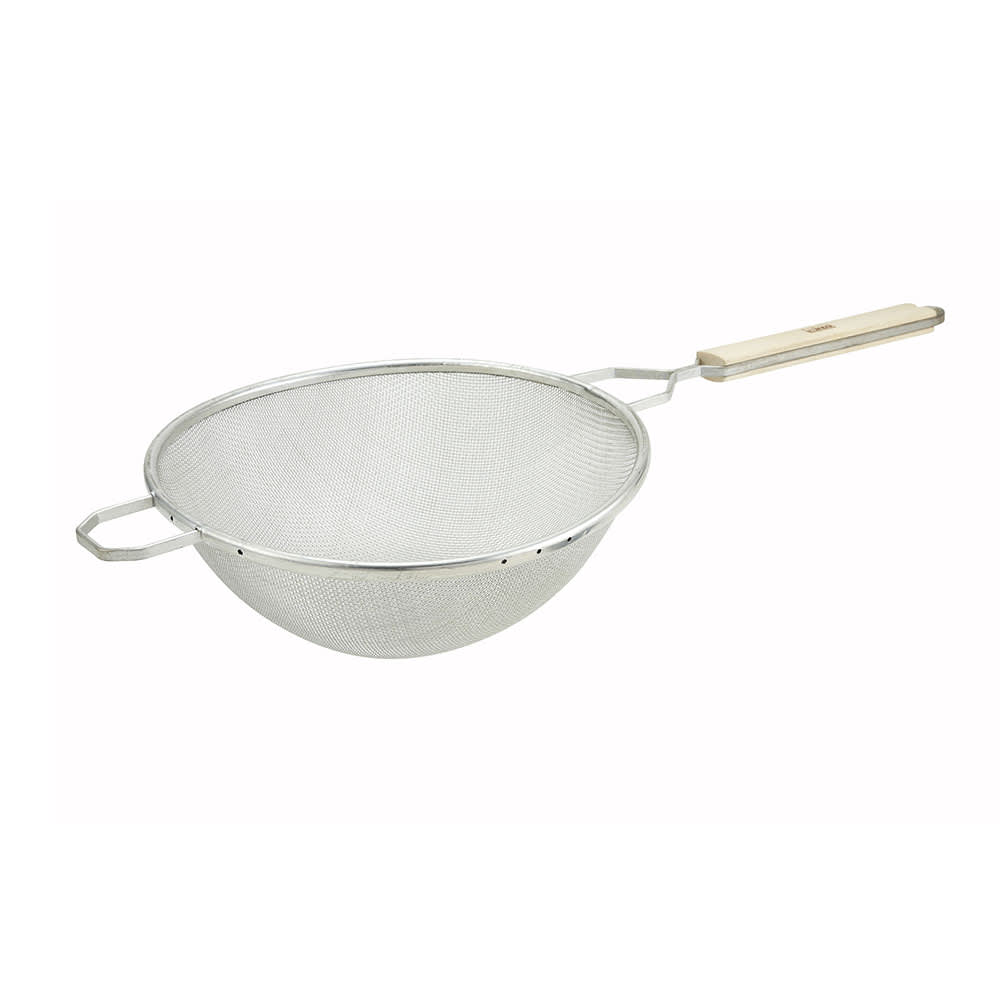 080-MST10S 10 1/2" Medium Mesh Single Strainer - Nickel