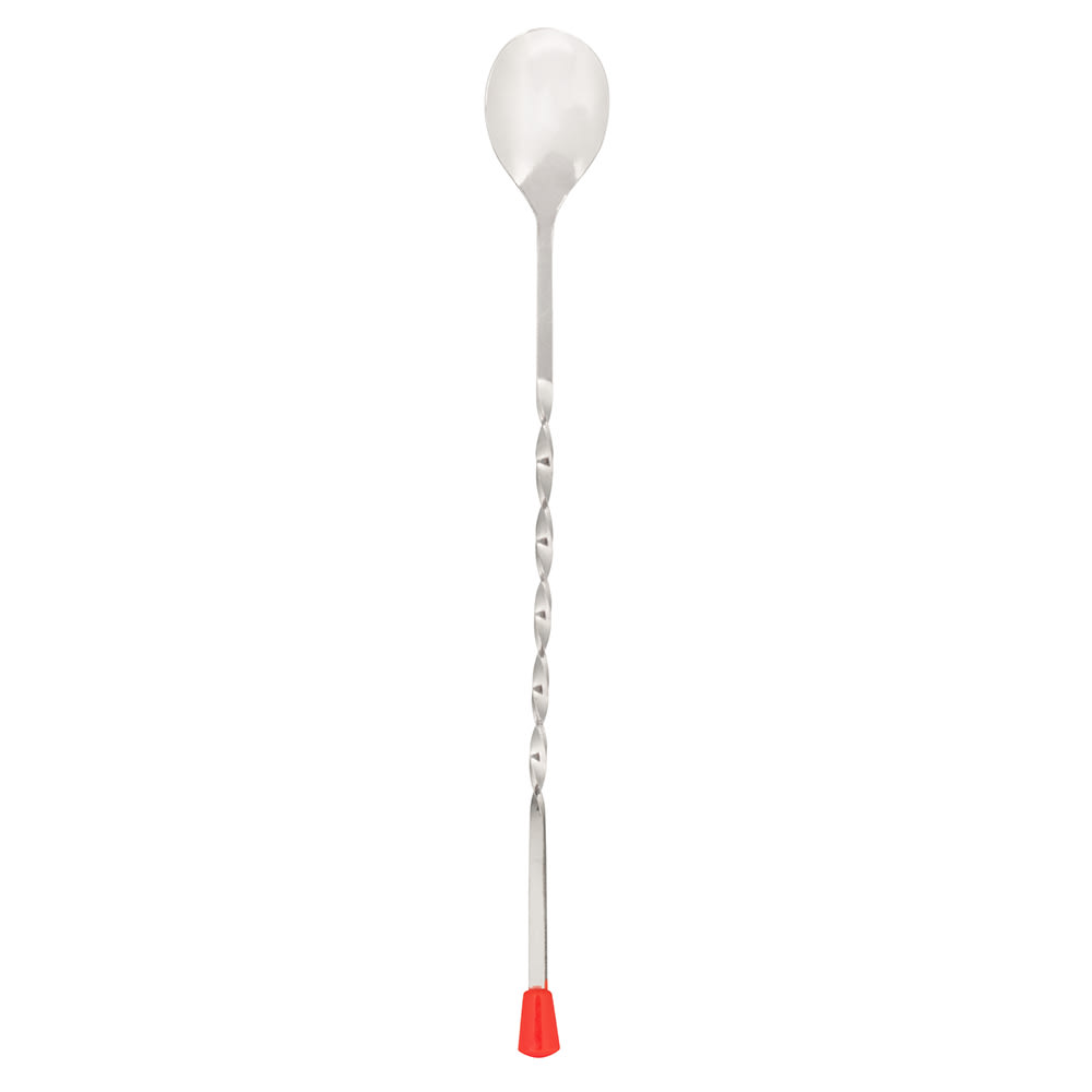 166-511K 11" Bar Spoon w/ Red Knob, Stainless