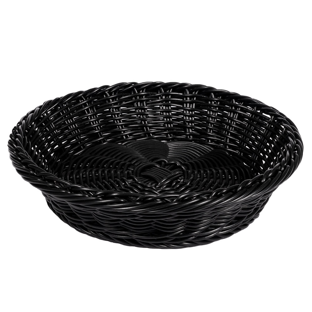 284-WB1502BK 11 1/2" Round Serving Basket, Polypropylene, Black
