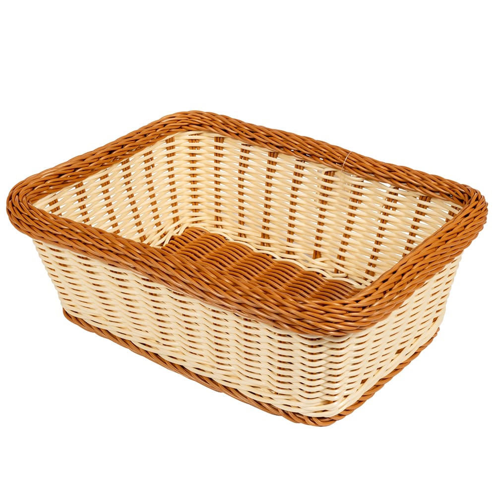 284-WB1518TT Rectangular Bread & Bun Basket, 15" x 11", Polypropylene, Two-Tone