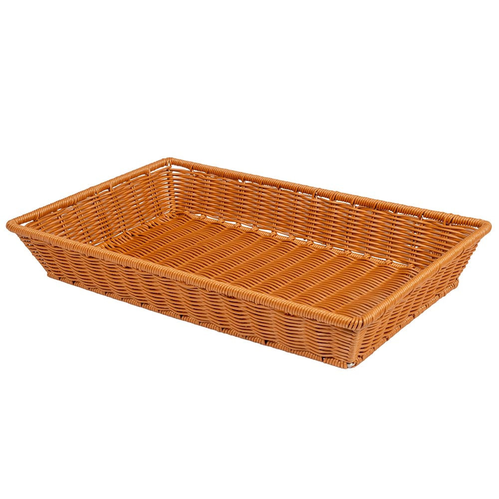 284-WB1552HY Rectangular Bread Basket, 21" x 12 3/4", Polypropylene, Honey