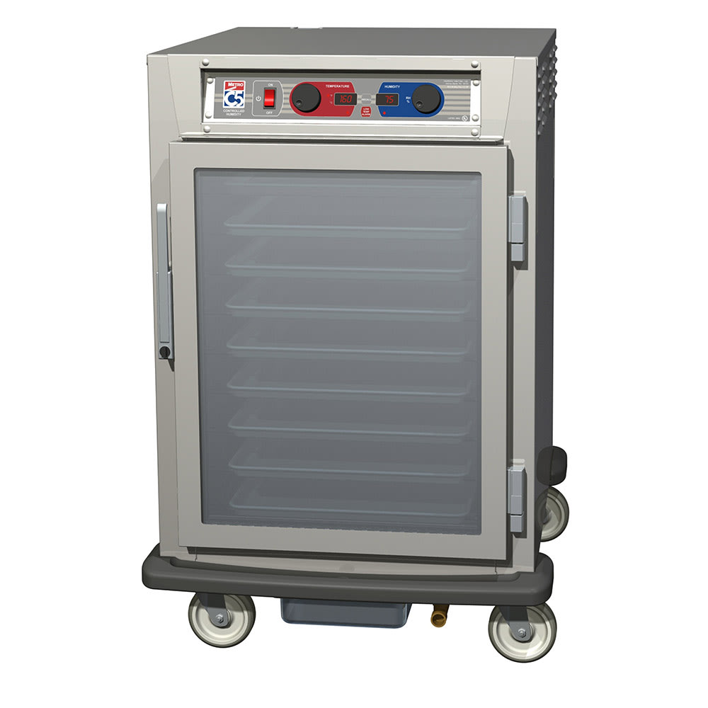 001-C595SFCLPFS 1/2 Height Insulated Mobile Heated Cabinet w/ (8) Pan Capacity, 120v