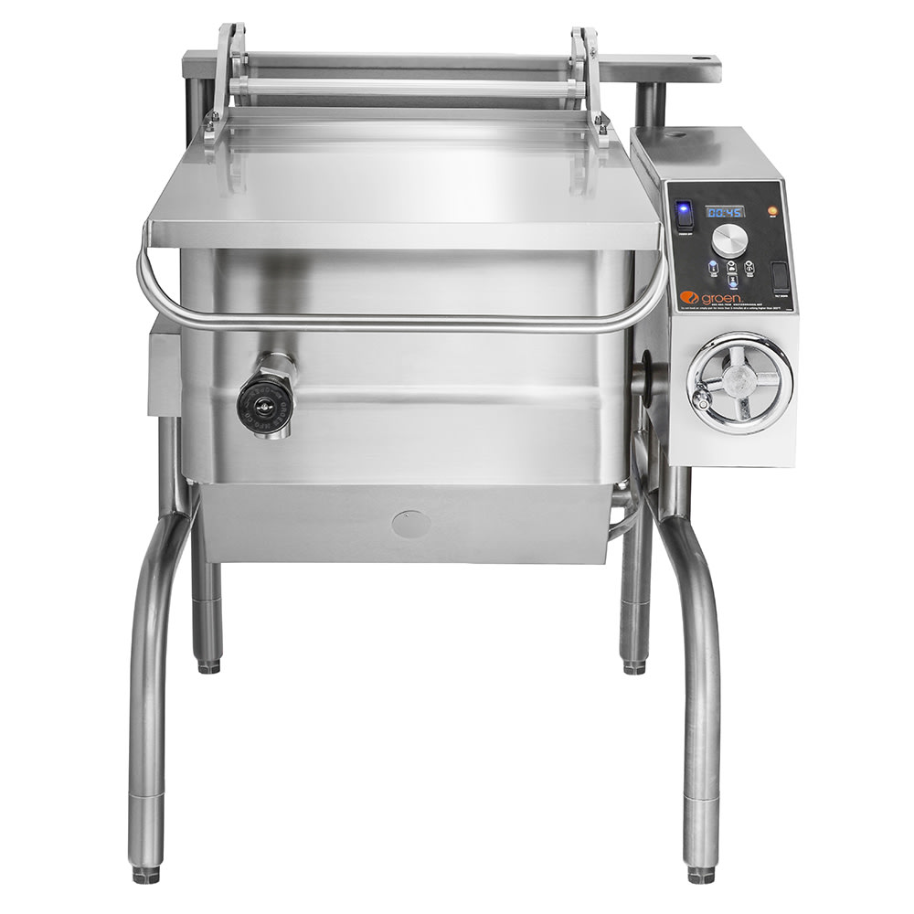 167-BPM15GSPNG 15 gal. Tilt Skillet - Open Leg Base, Polished Pan, Measurement Marks, Natural Gas